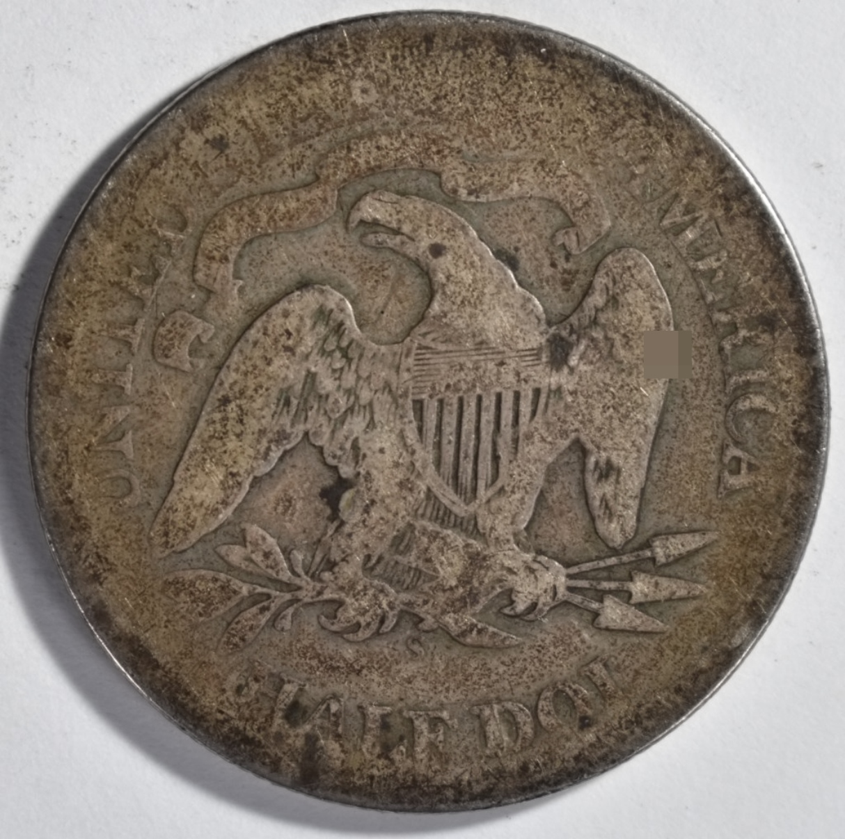 1866-S With Motto Seated Half Dollar