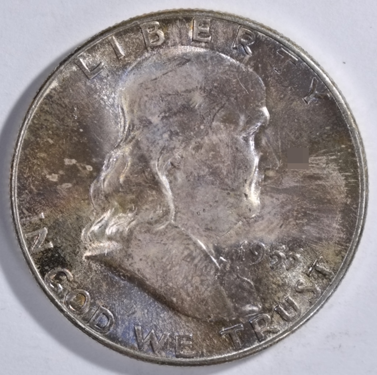 1955 Franklin Half Dollar Toned
