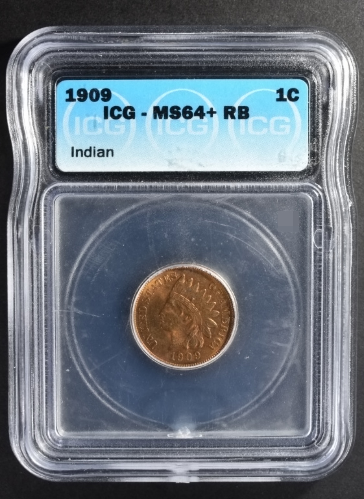 1909 Indian Head Cent MS64+ RB ICG