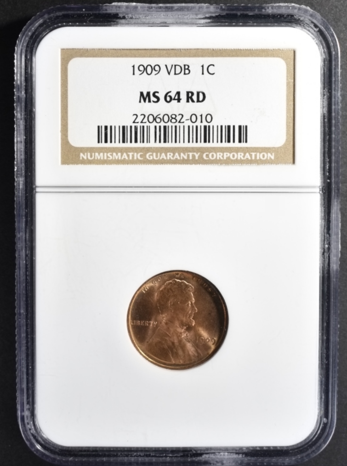 1909 VDB Lincoln Cent MS64 RD