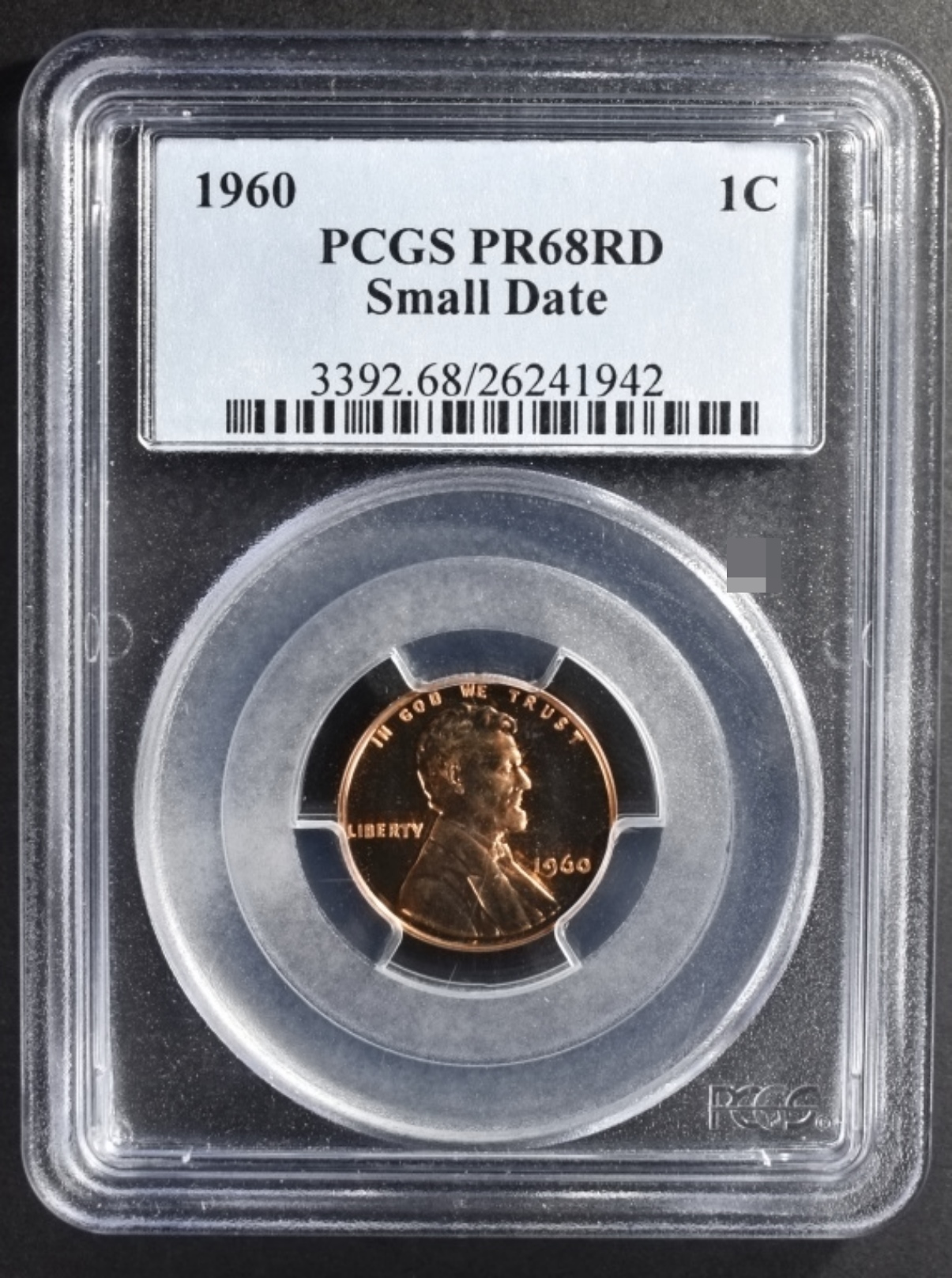 1960 Small Date Lincoln Cent PR68 RD PCGS