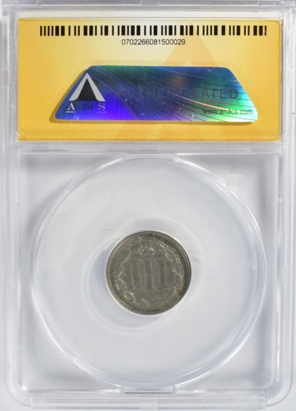 1881 3 Cent Nickel Genuine ANACS