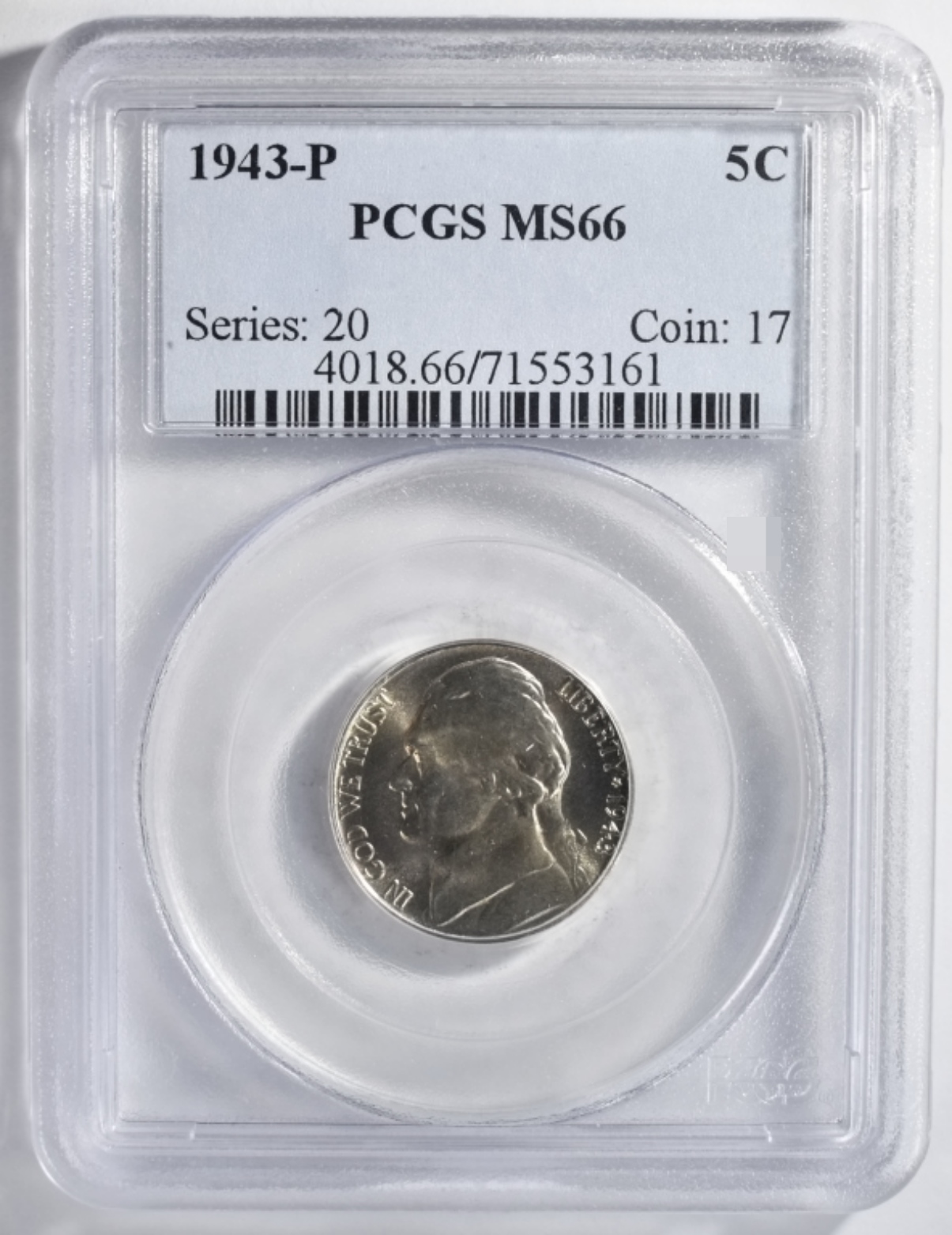 1943-P Jefferson Nickel MS66 PCGS