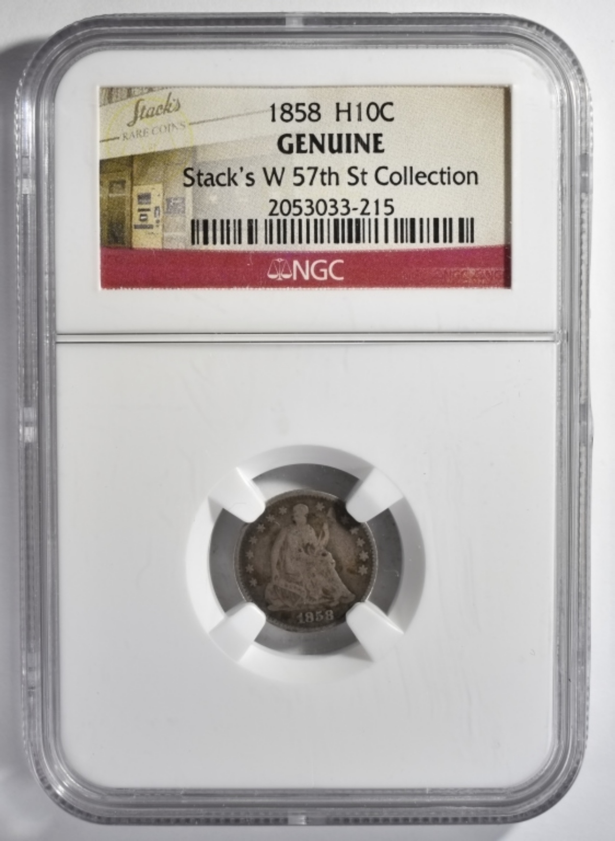 1858 Seated Half Dime Genuine NGC