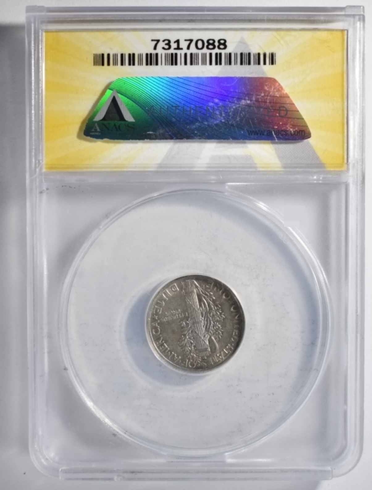 1918-D Mercury Dime AU50 Details ANACS