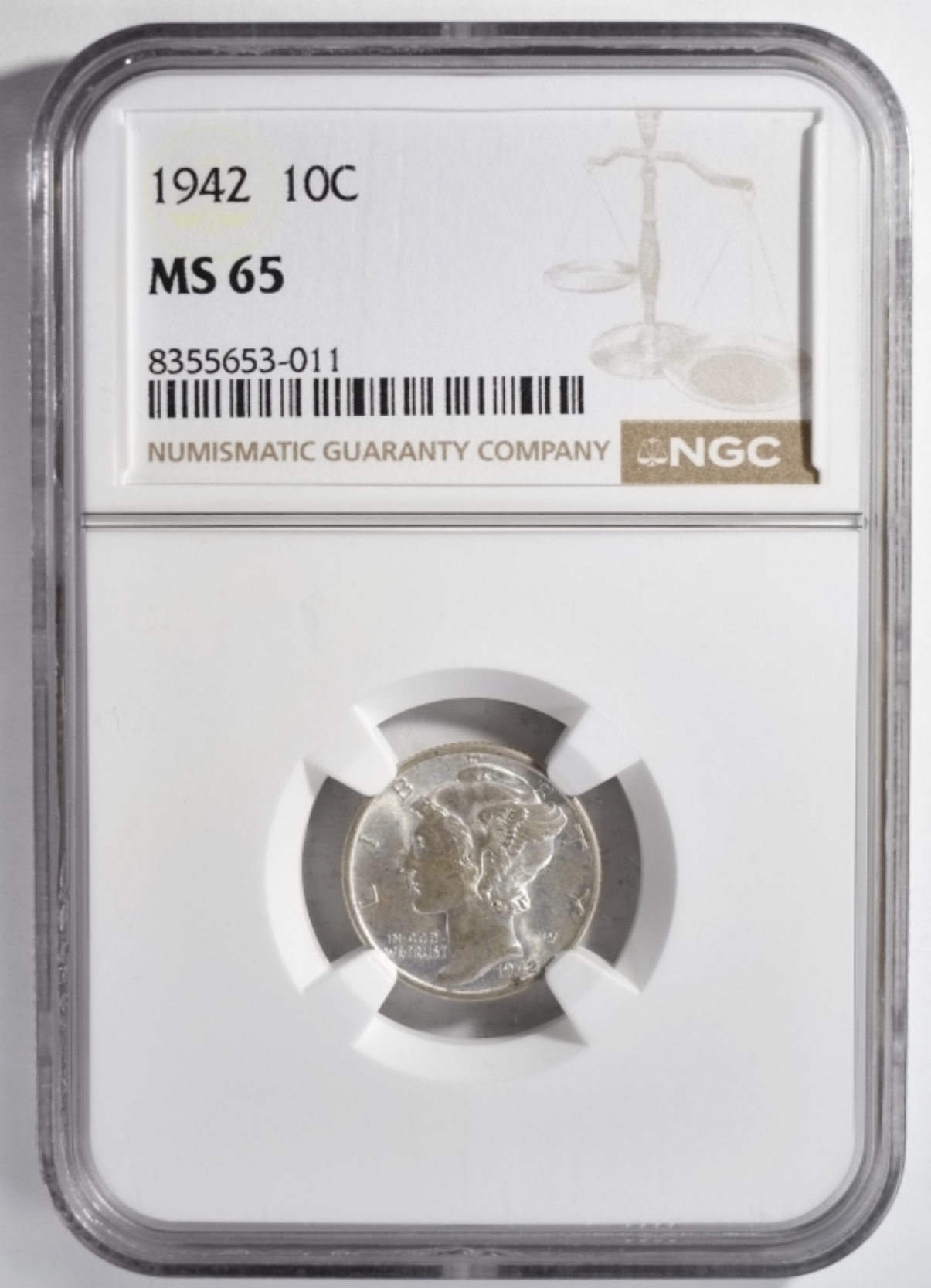 1942 Mercury Dime MS65 NGC