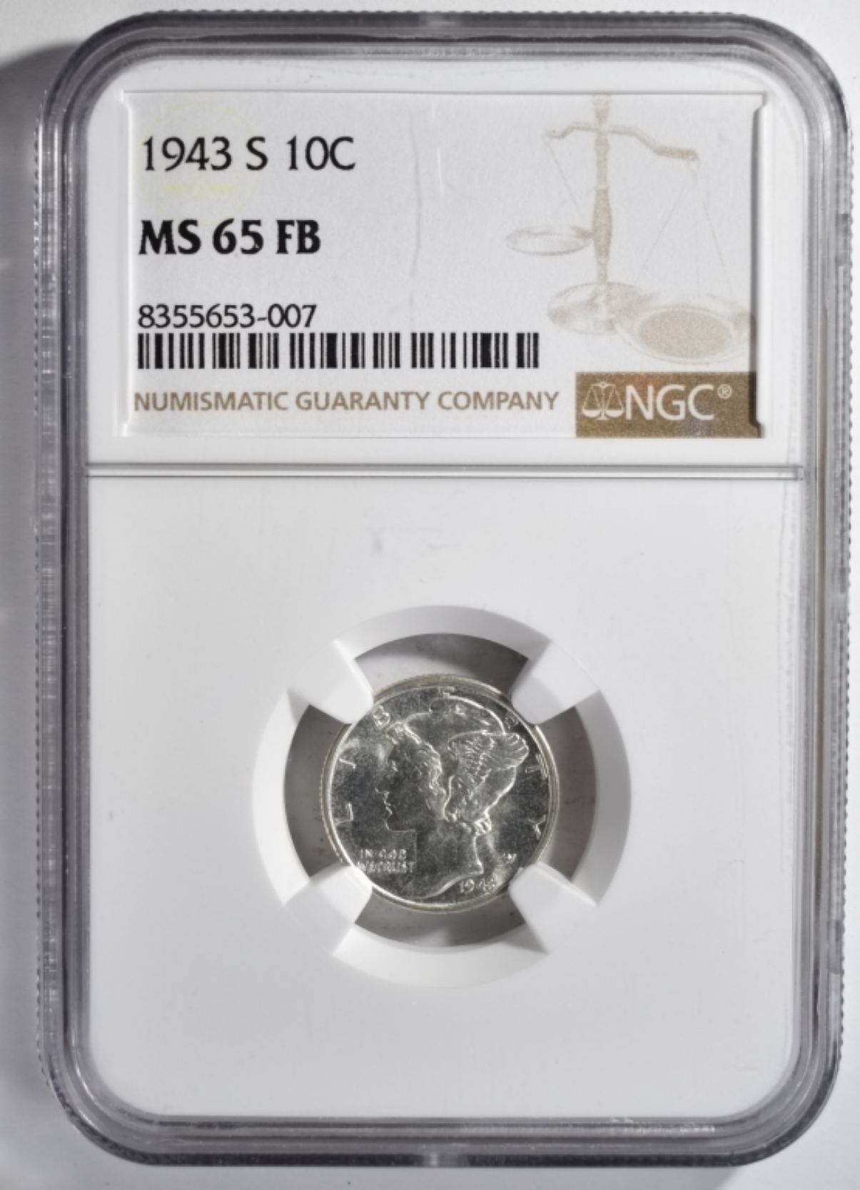 1943-S Mercury Dime MS65 FB NGC