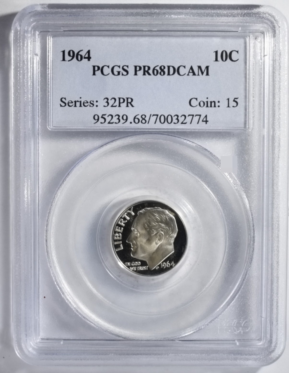 1964 Roosevelt Dime PR68 DCAM PCGS