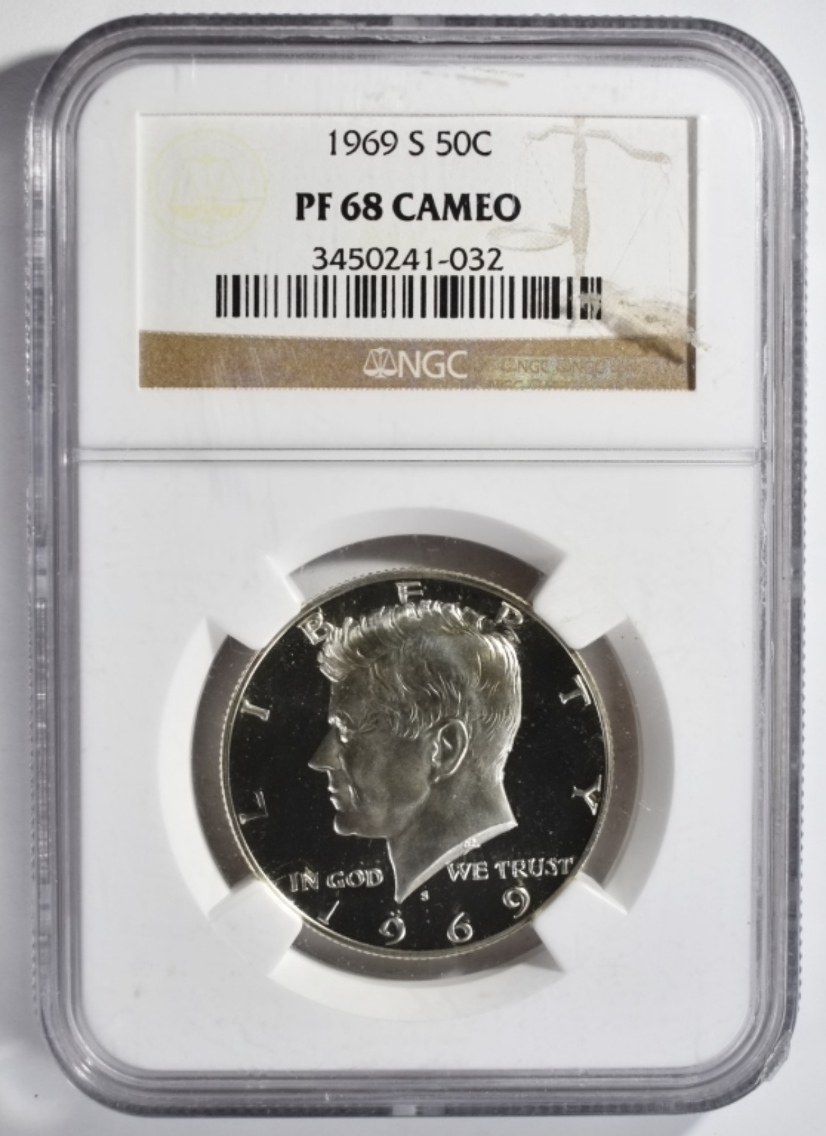 1969-S Kennedy Half Dollar PF68 CAMEO NGC