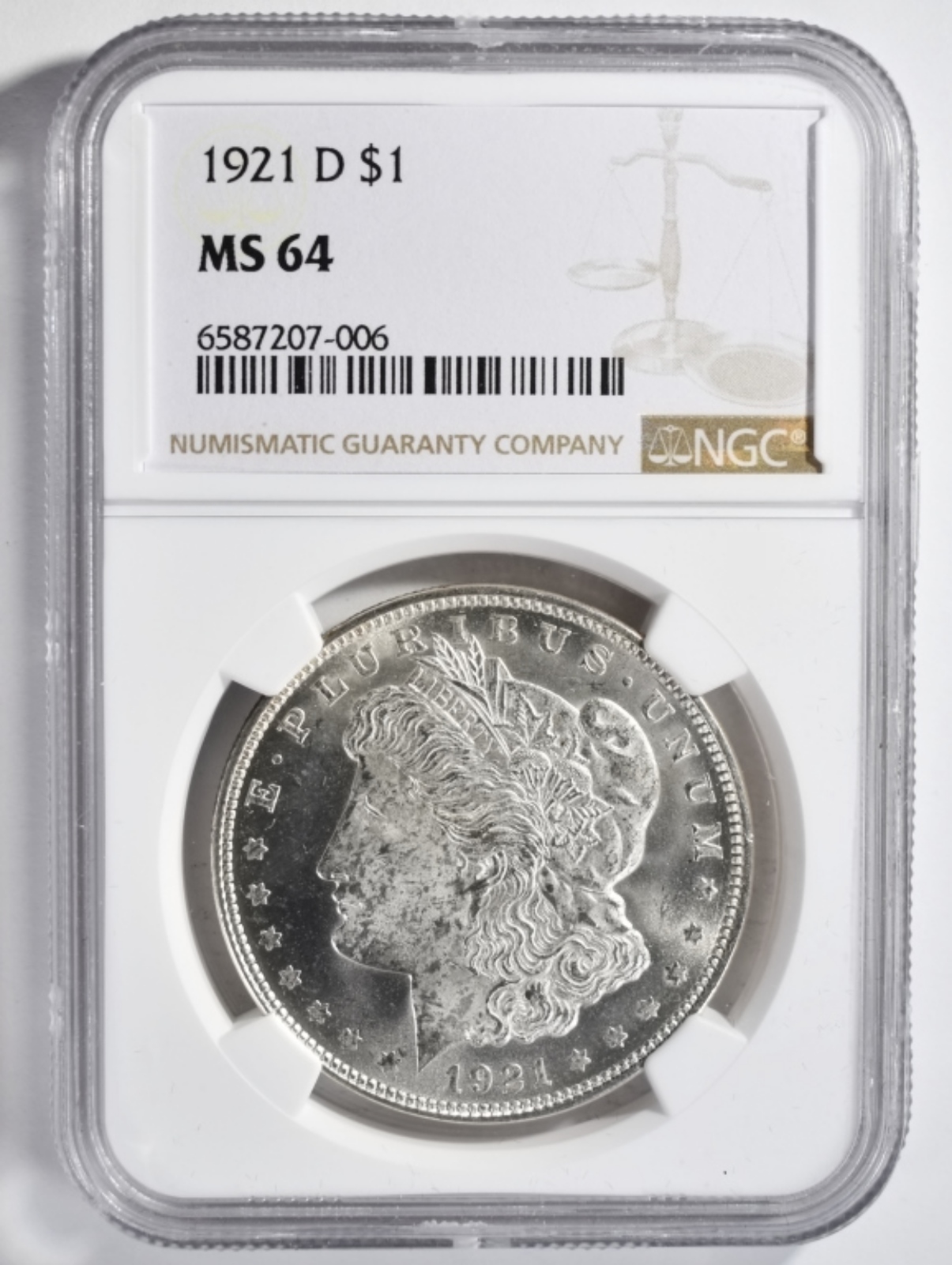 1921-D Morgan Dollar MS64 NGC