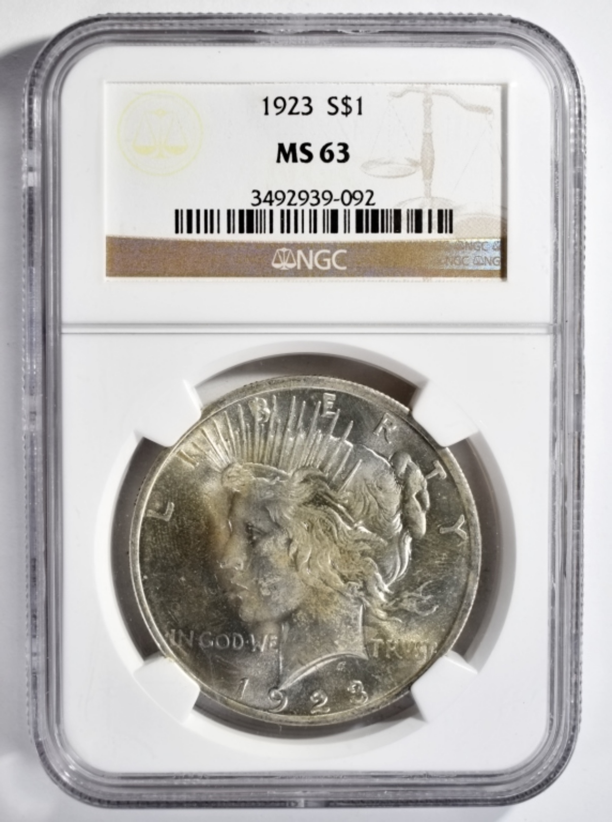 1923 Peace Dollar MS63 NGC