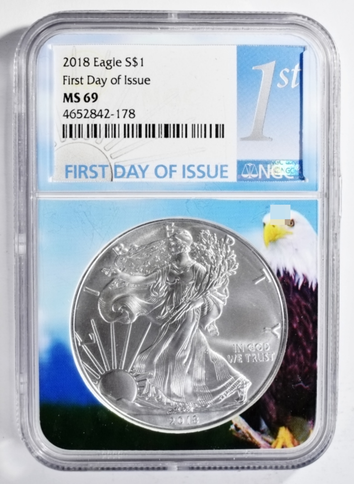 2018 Silver Eagle MS69 NGC First Day of Issue