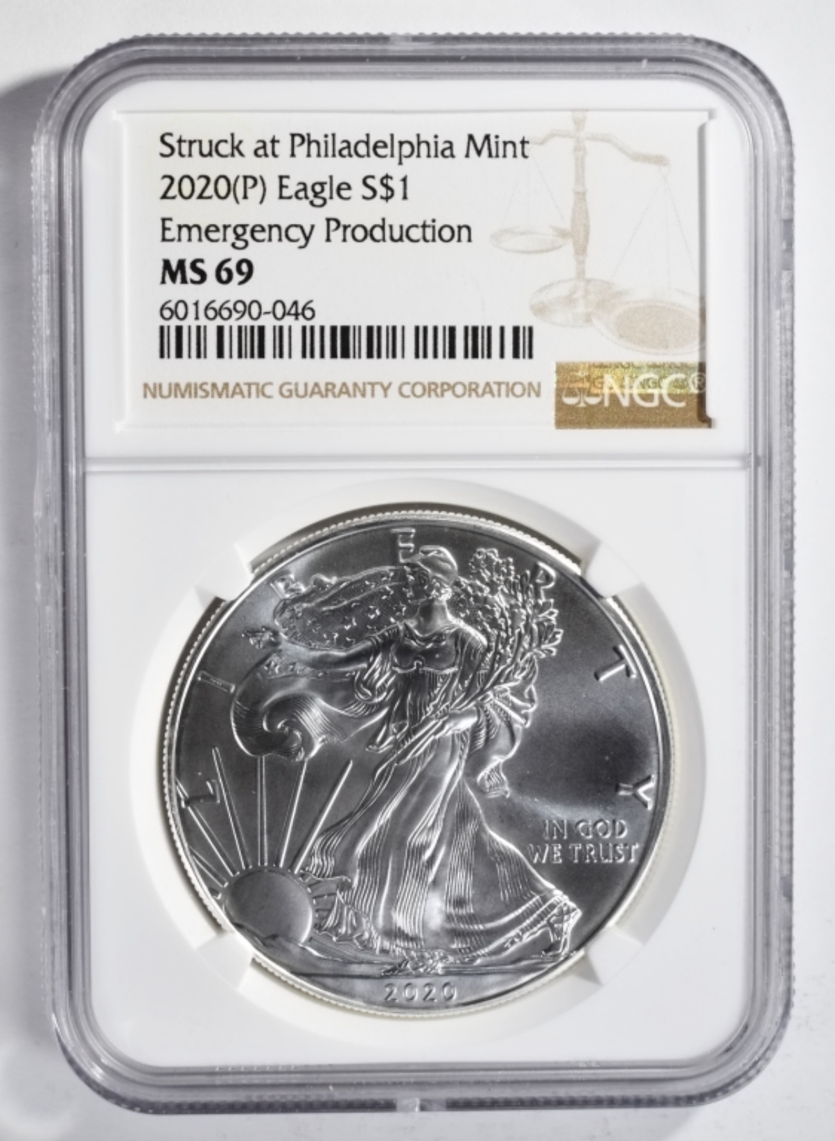 2020(P) Silver Eagle MS69 NGC Emerg. Production