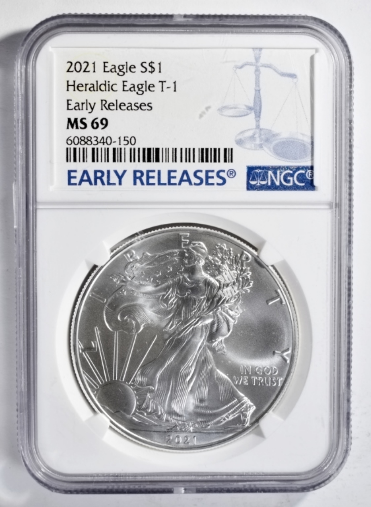 2021 Silver Eagle Heraldic Eagle Type 1 MS69 NGC
