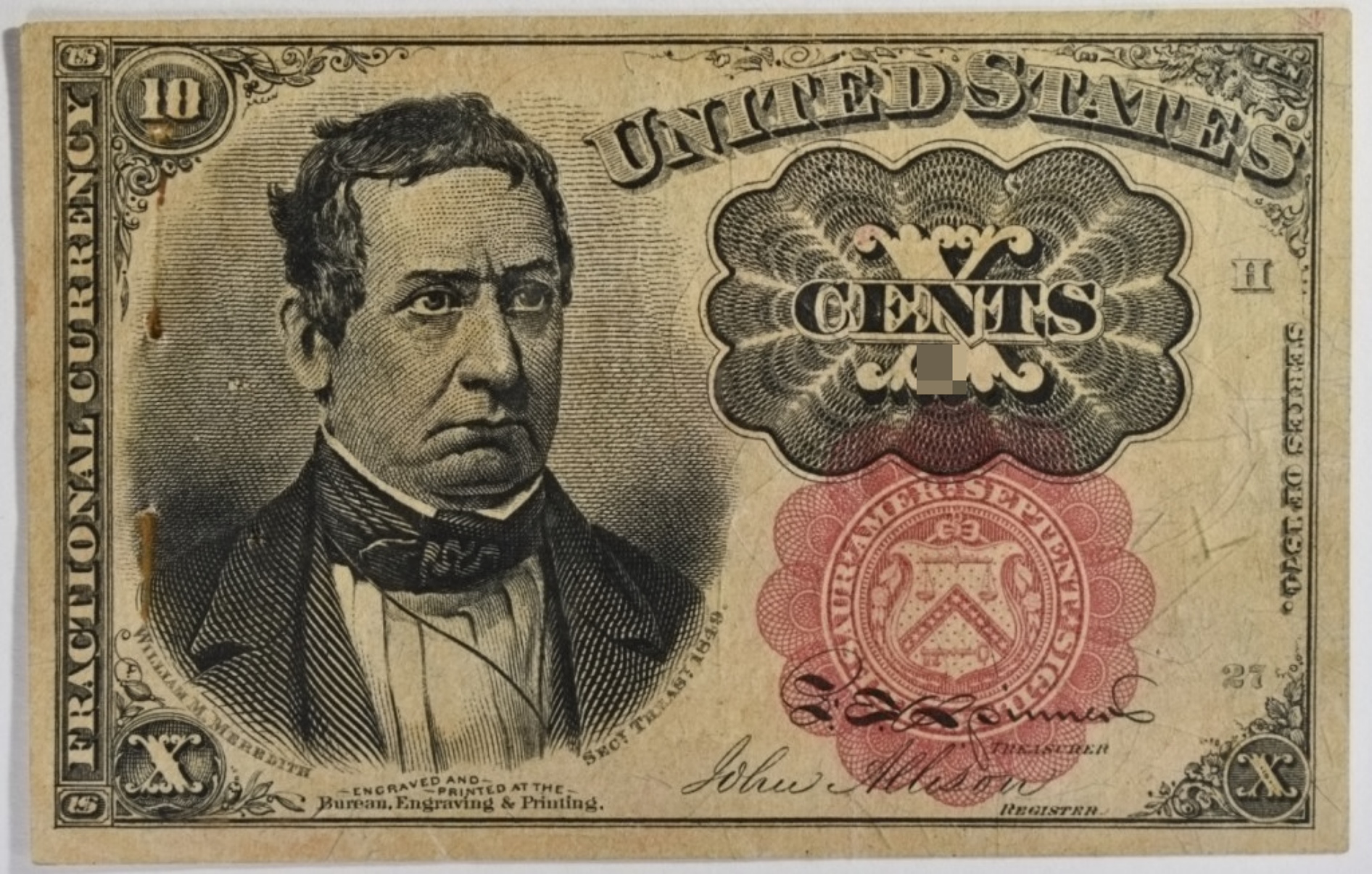 1874 10 Cent Fractional Currency 5th Issue
