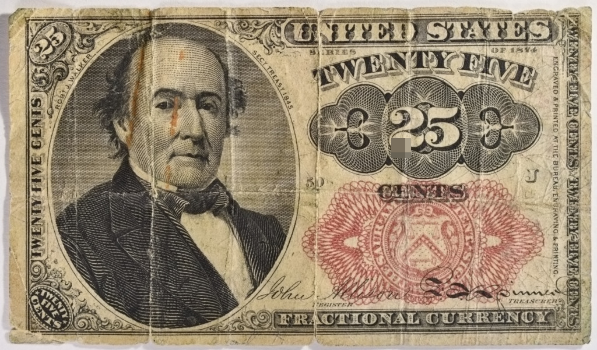 1874 25 Cent Fractional Currency 5th Issue