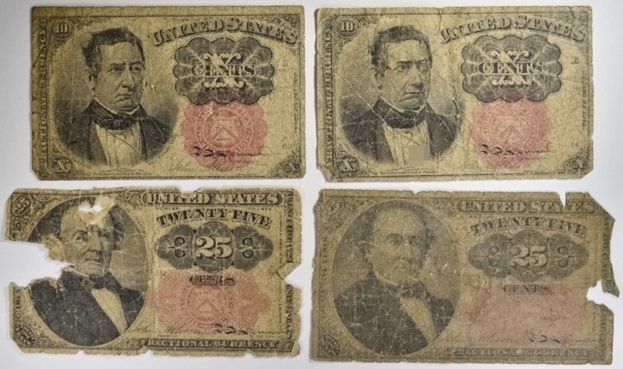 4 Pieces Mixed Fractional Currency