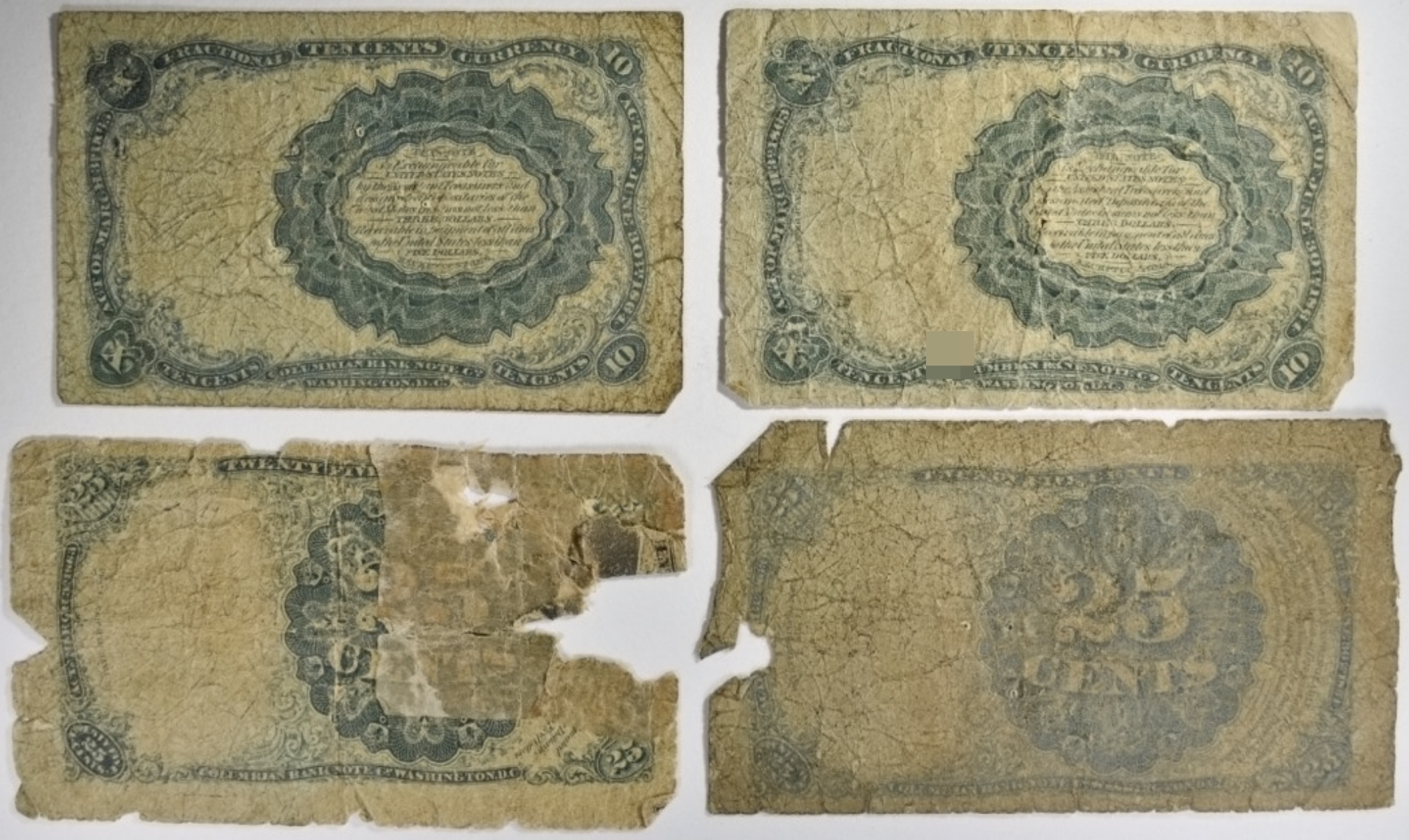 4 Pieces Mixed Fractional Currency