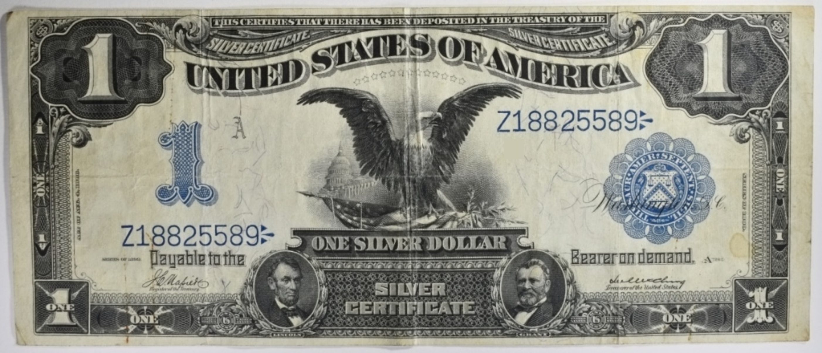 1899 $1 Black Eagle Silver Cert. SN Z18825589