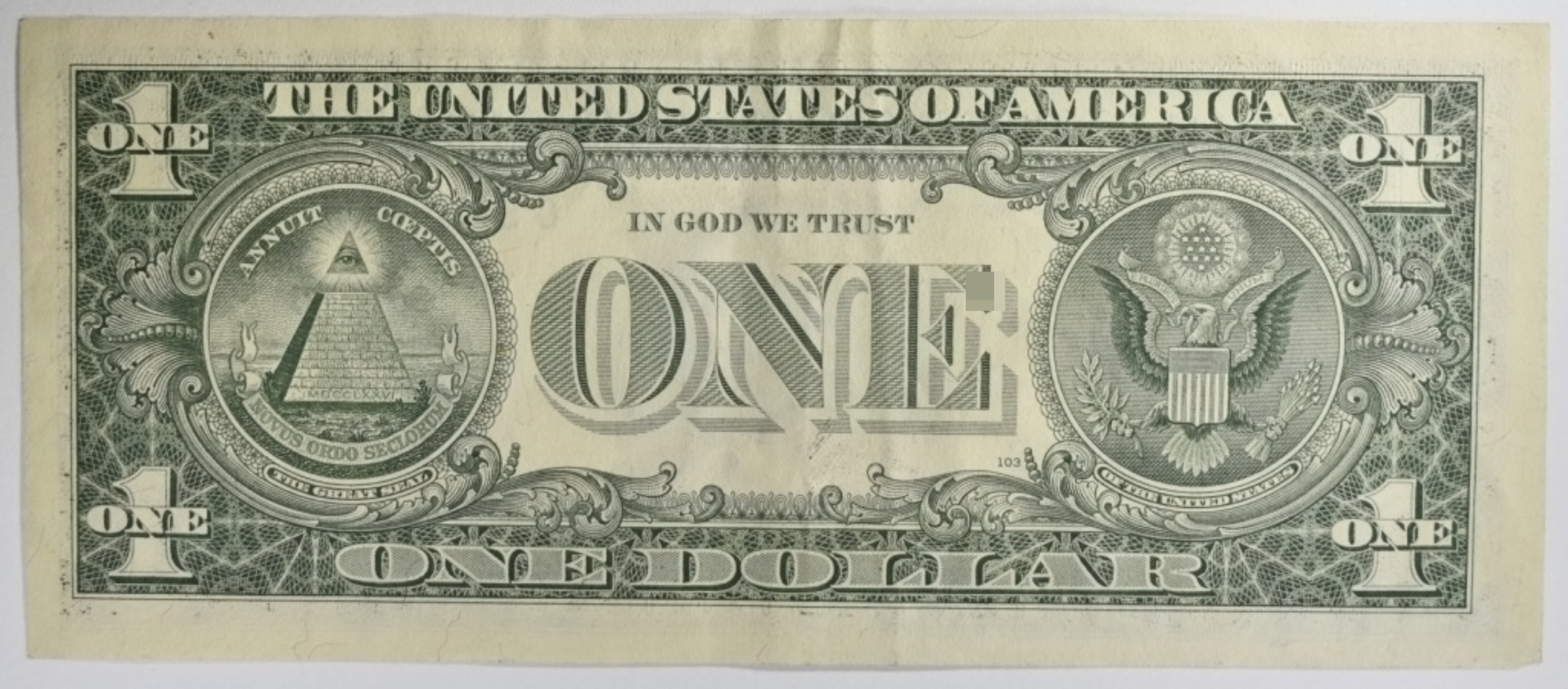 1981 $1 FRN Ink Transfer Error SN G38342420B