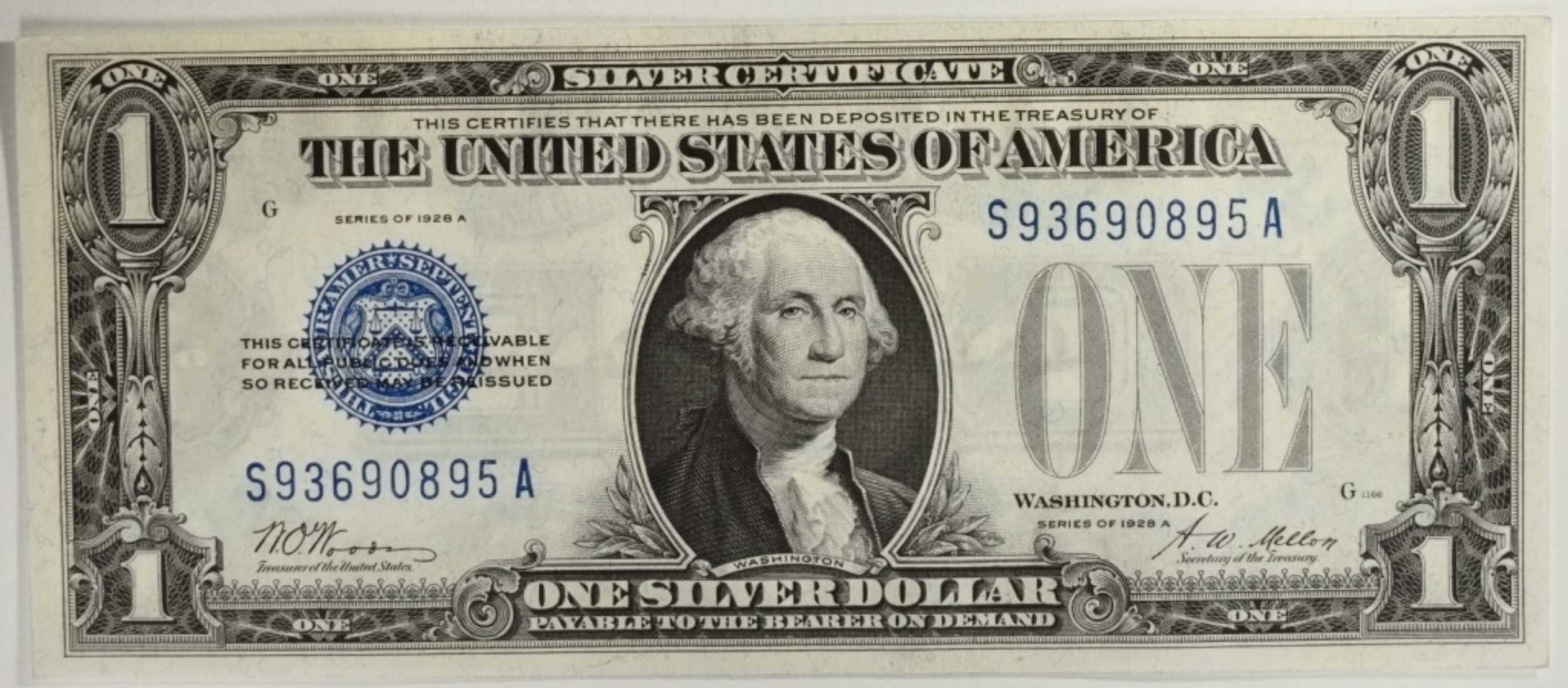 1928A $1 Silver Certificate SN S93690895A