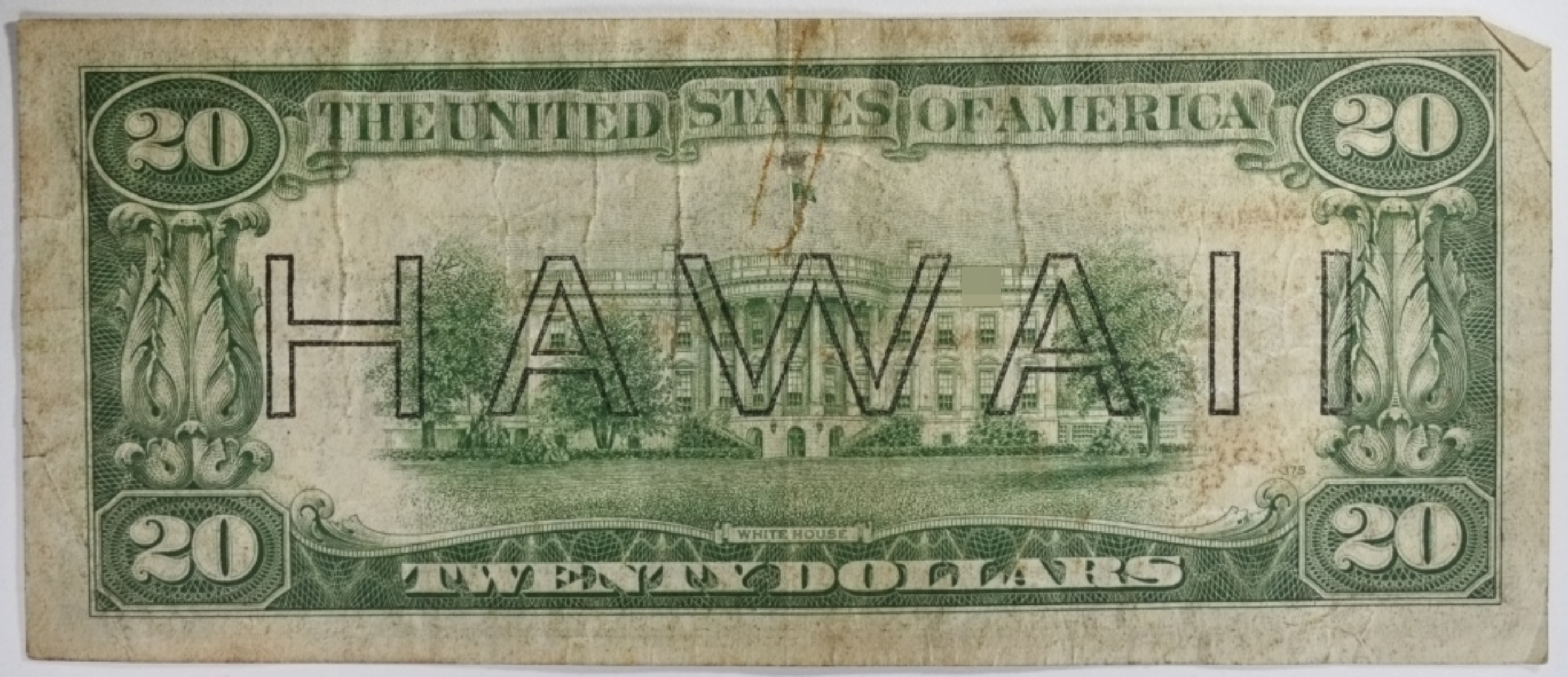 1934A $20 Hawaii Silver Cert. SN L88576307A