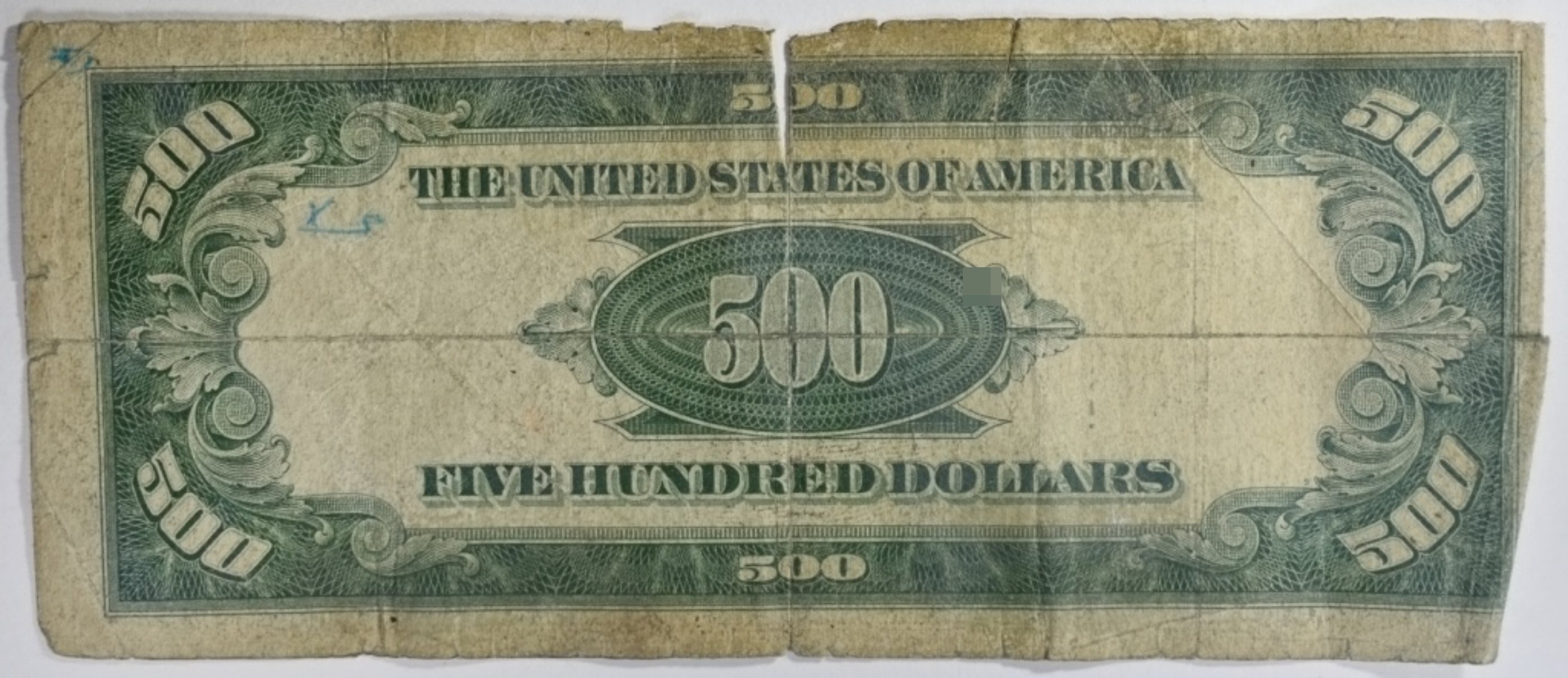 1934A $500 FRN SN J00075444A