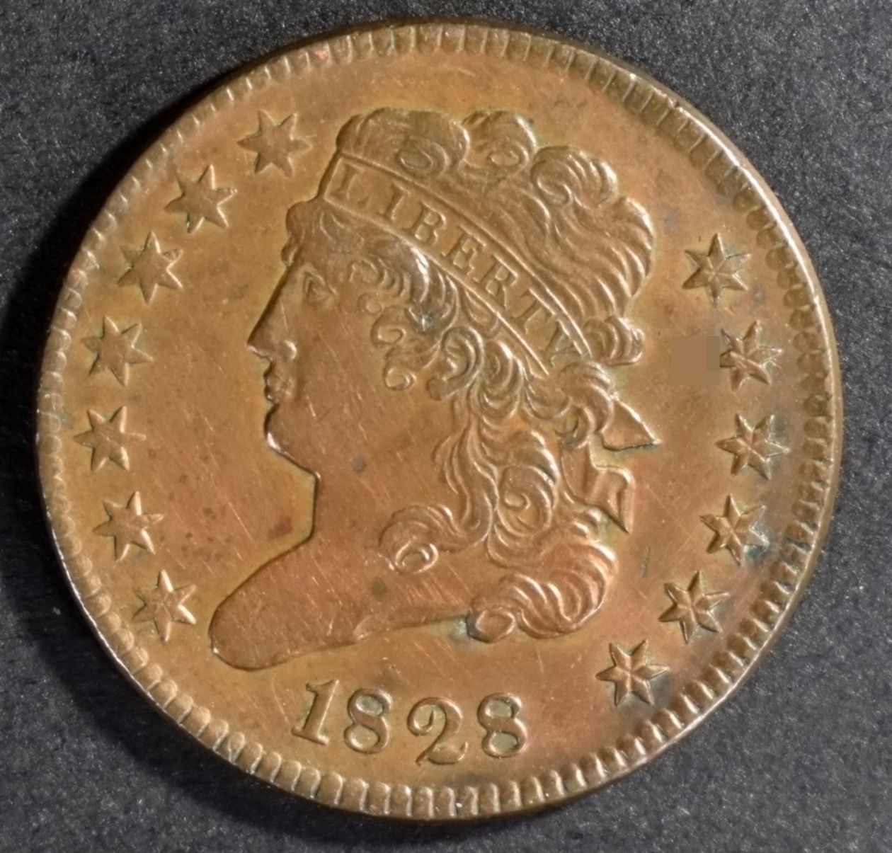 1828 13 Stars Classic Head Half Cent