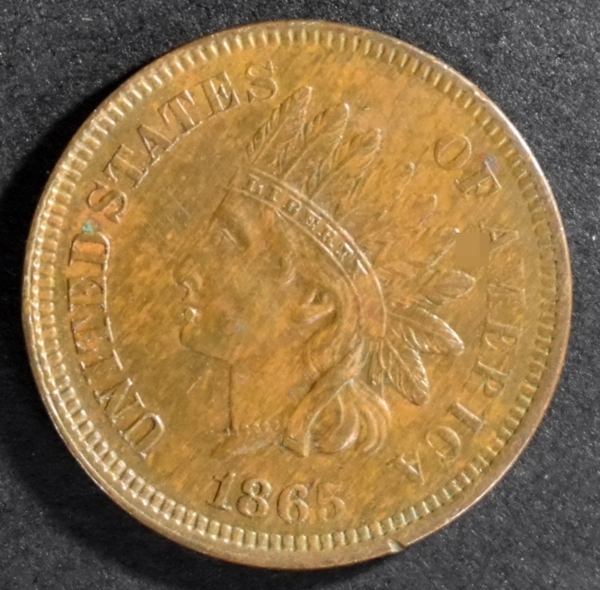 1865 Fancy 5 Indian Head Cent