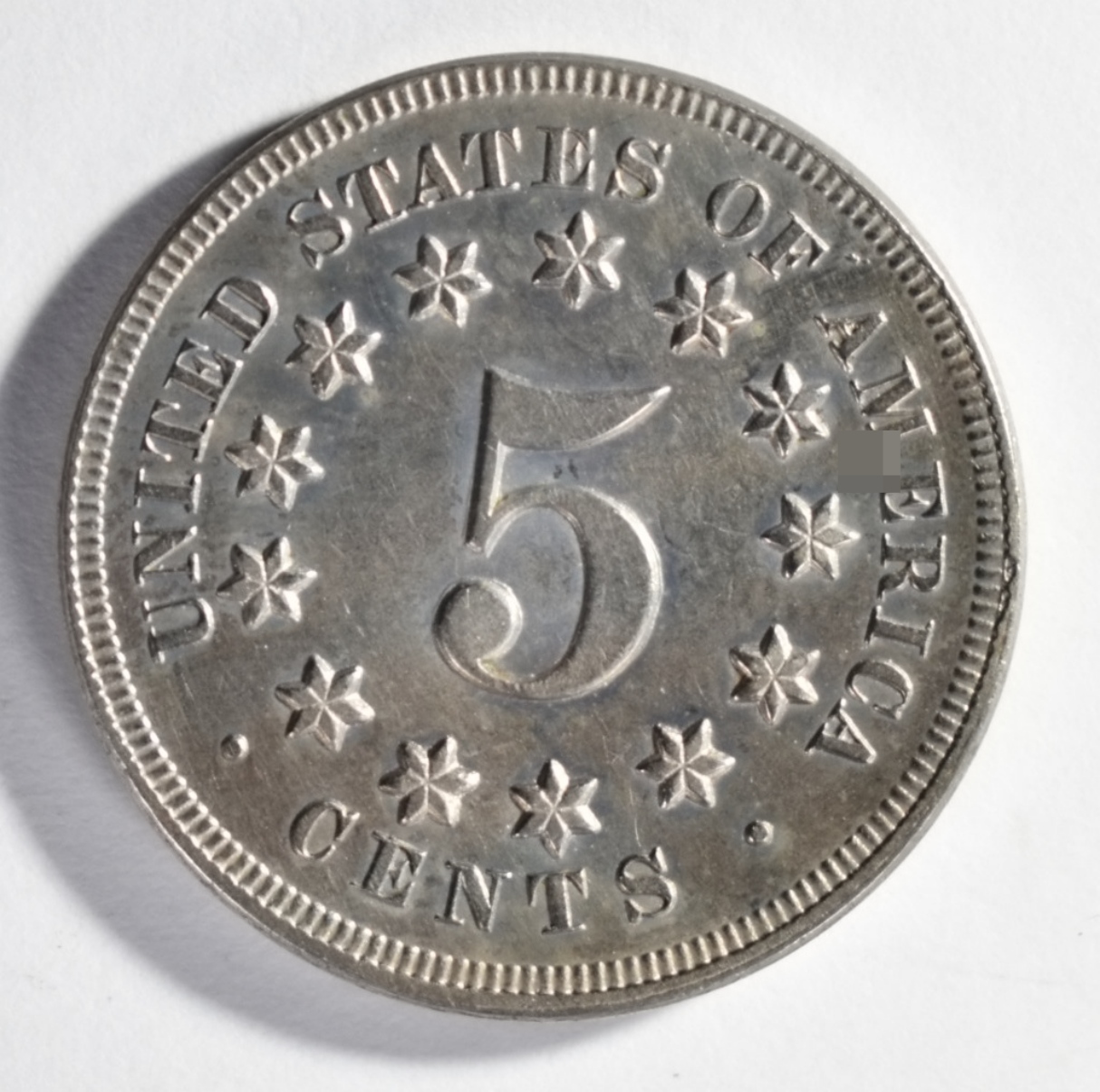 1867 No Rays Shield Nickel