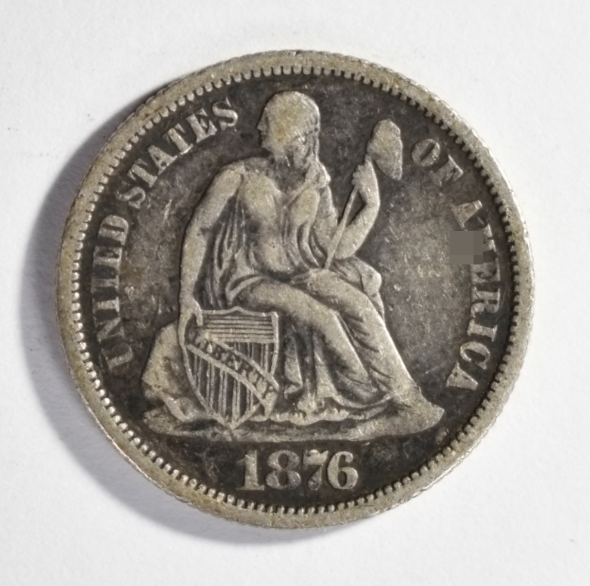 1876 Seated Dime