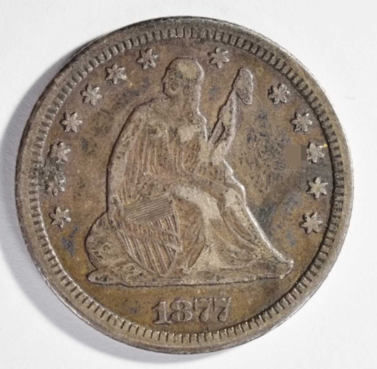 1877-CC Seated Quarter