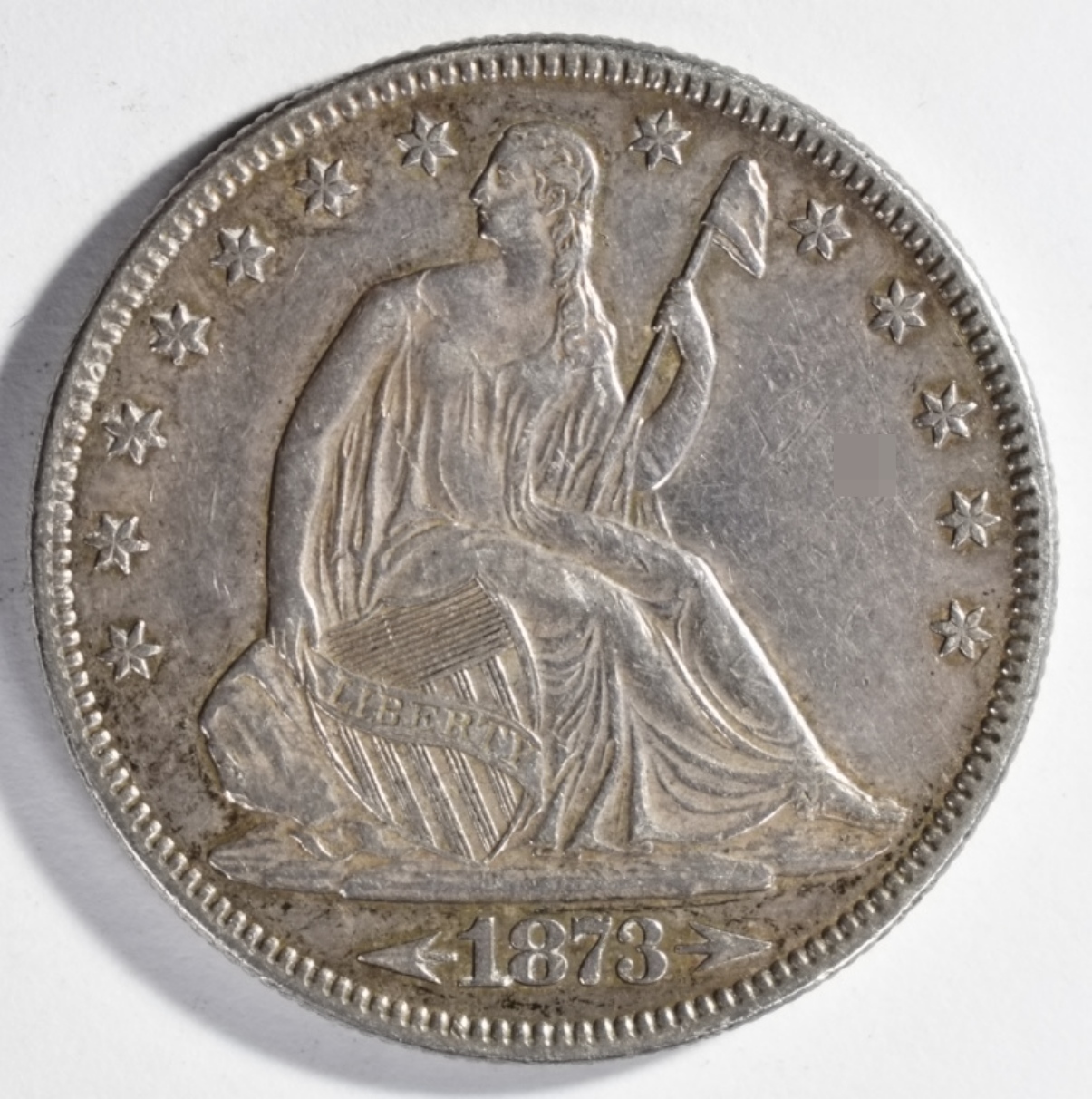 1873 Arrows Seated Half Dollar