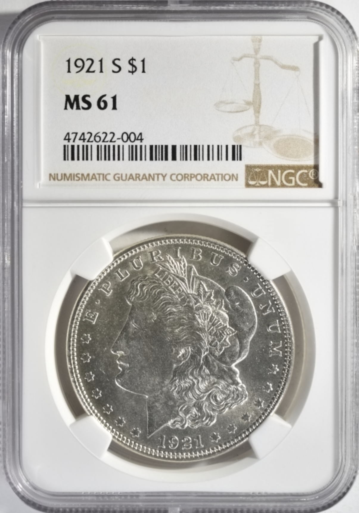 1921-S Morgan Dollar MS61 NGC