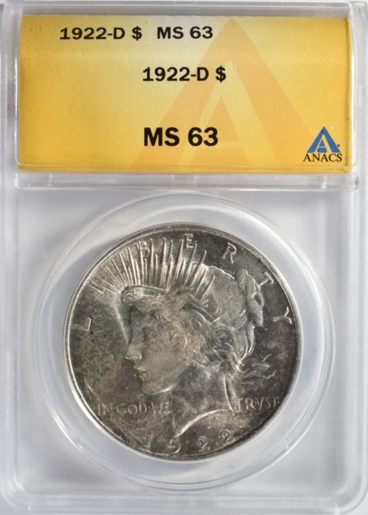 1922-D Peace Dollar MS63 ANACS