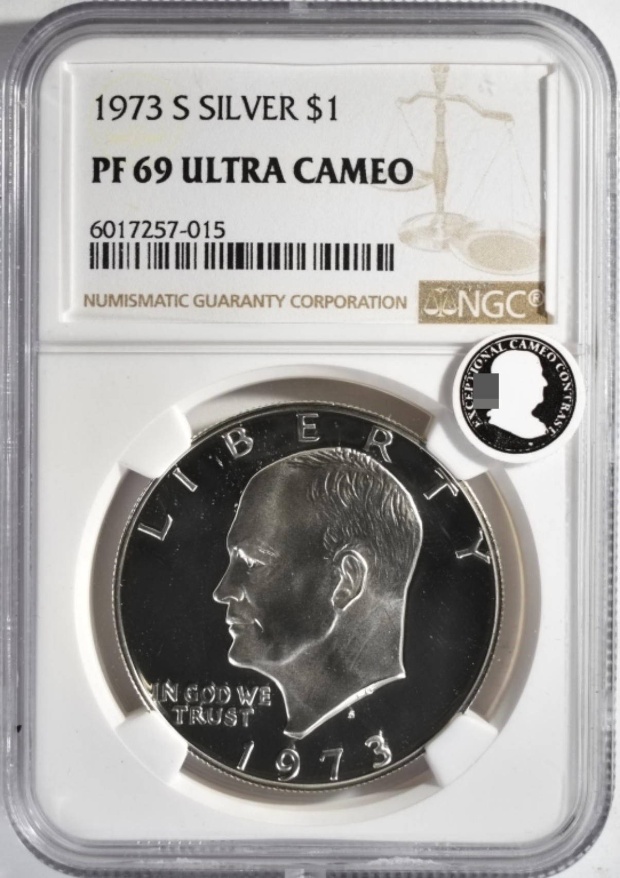 1973-S Silver Ike Dollar PF69 Ultra Cameo NGC