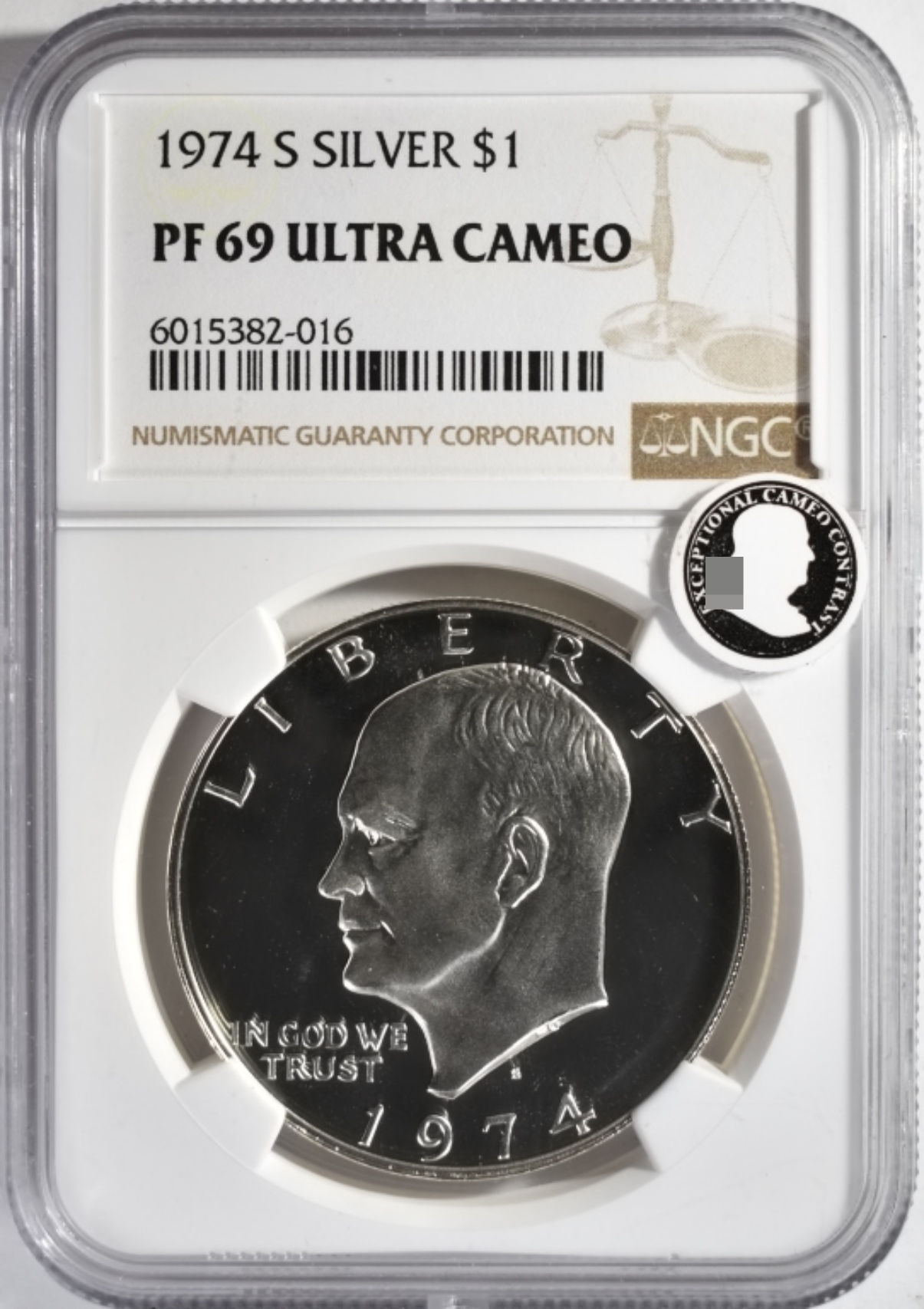 1974-S Silver Ike Dollar PF69 Ultra Cameo NGC