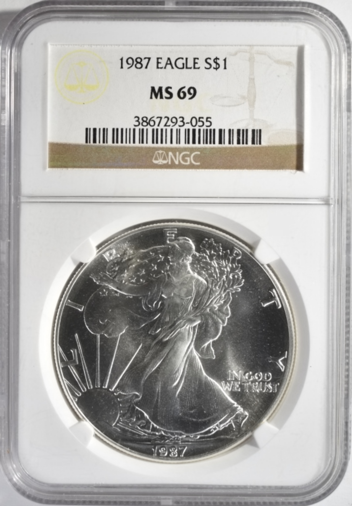 1987 Silver Eagle MS69 NGC