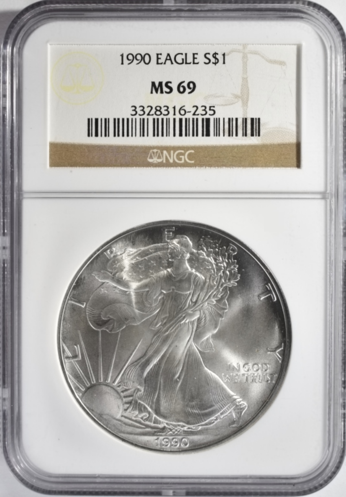 1990 Silver Eagle MS69 NGC