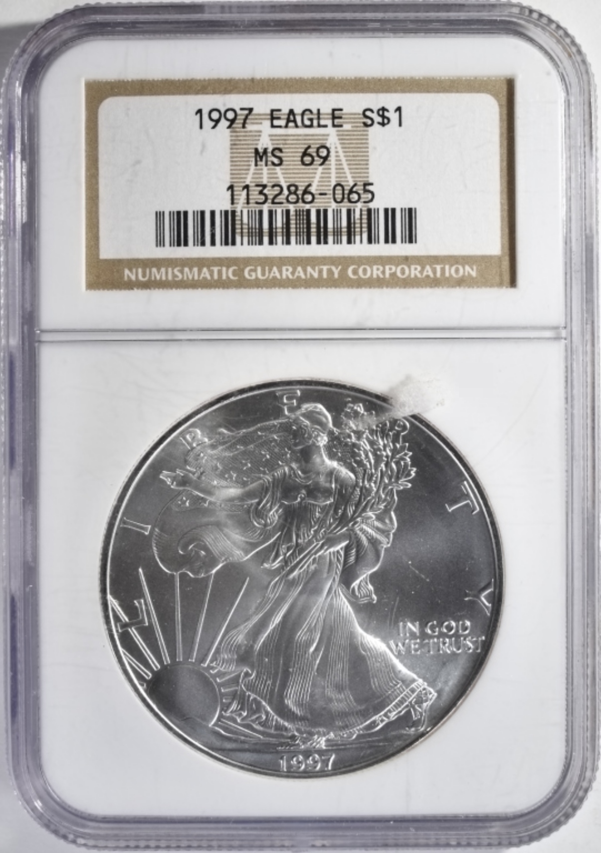 1997 Silver Eagle MS69 NGC