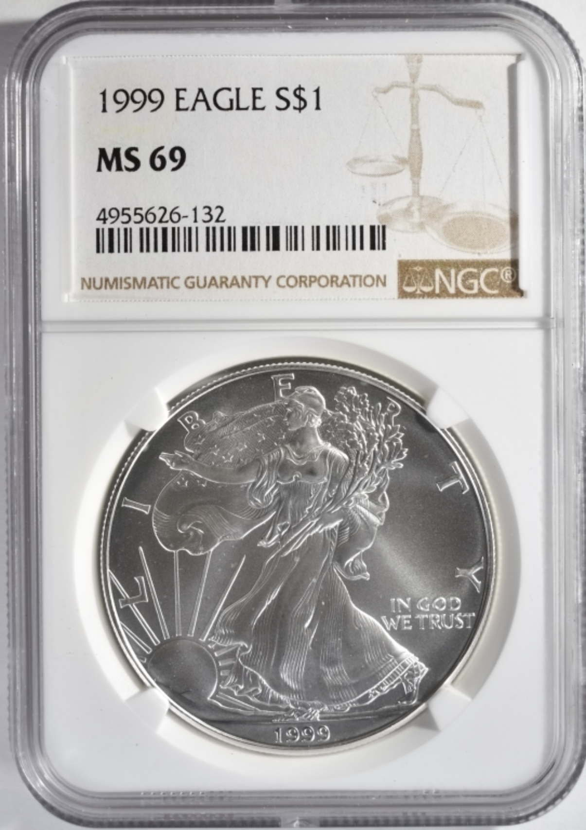 1999 Silver Eagle MS69 NGC