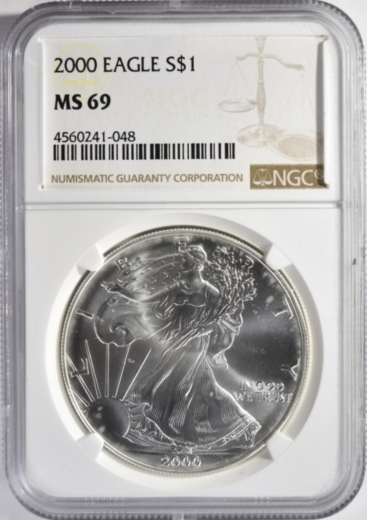 2000 Silver Eagle MS69 NGC