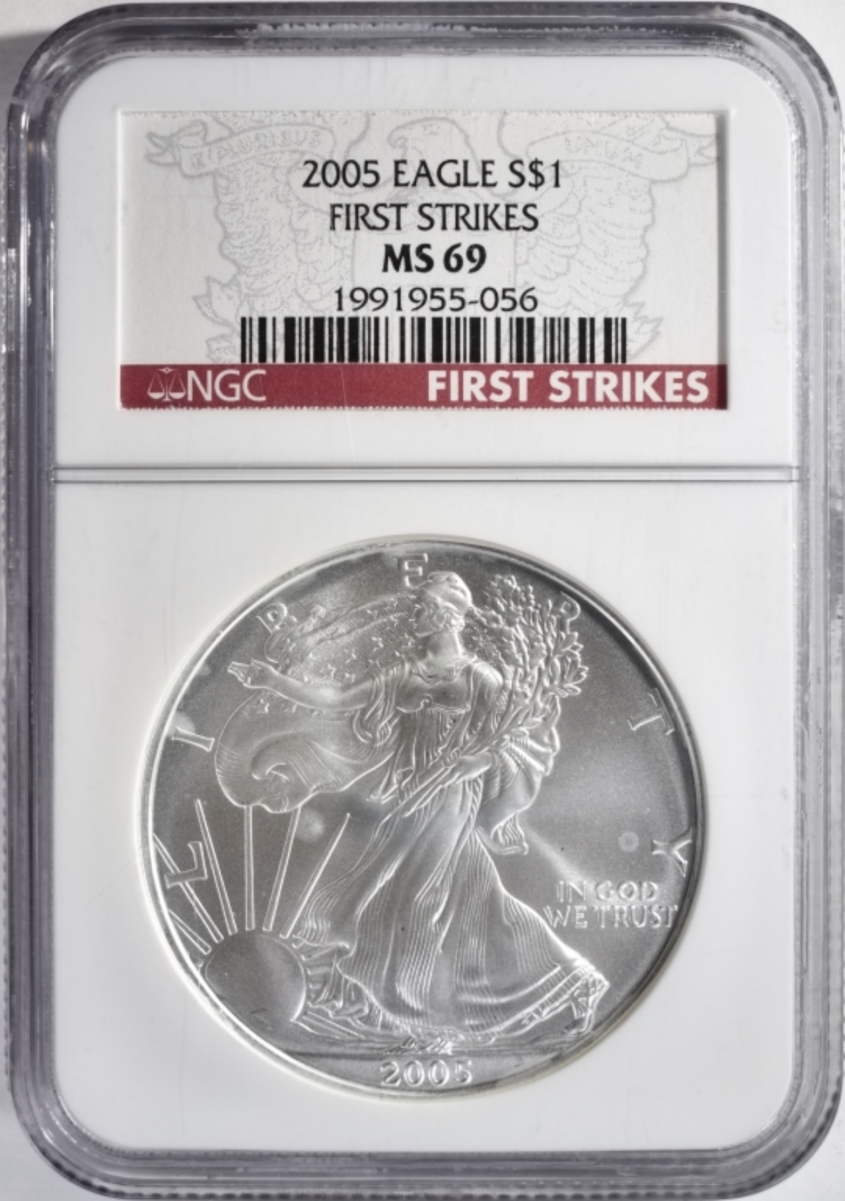 2005 Silver Eagle MS69 NGC First Strikes