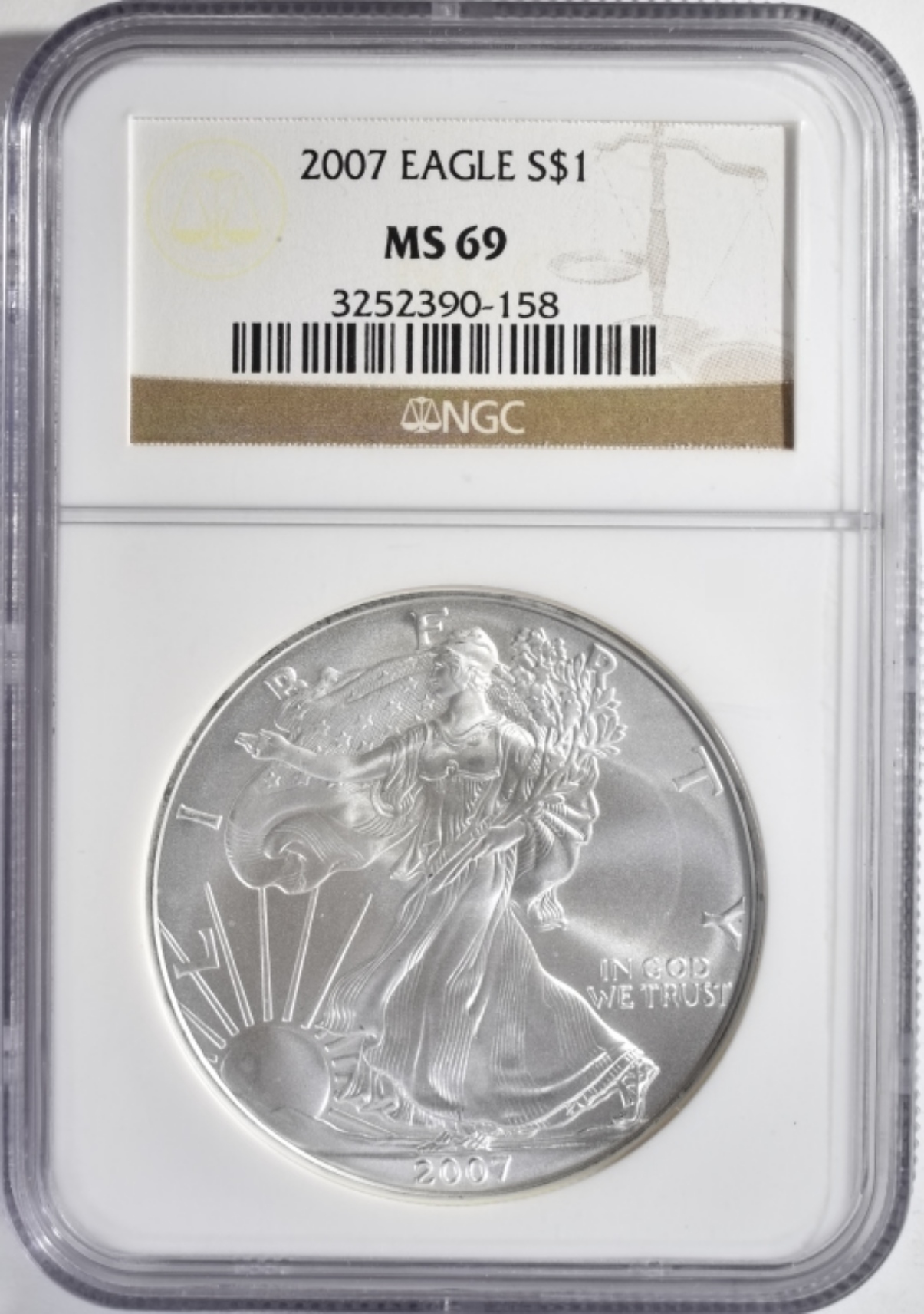 2007 Silver Eagle MS69 NGC