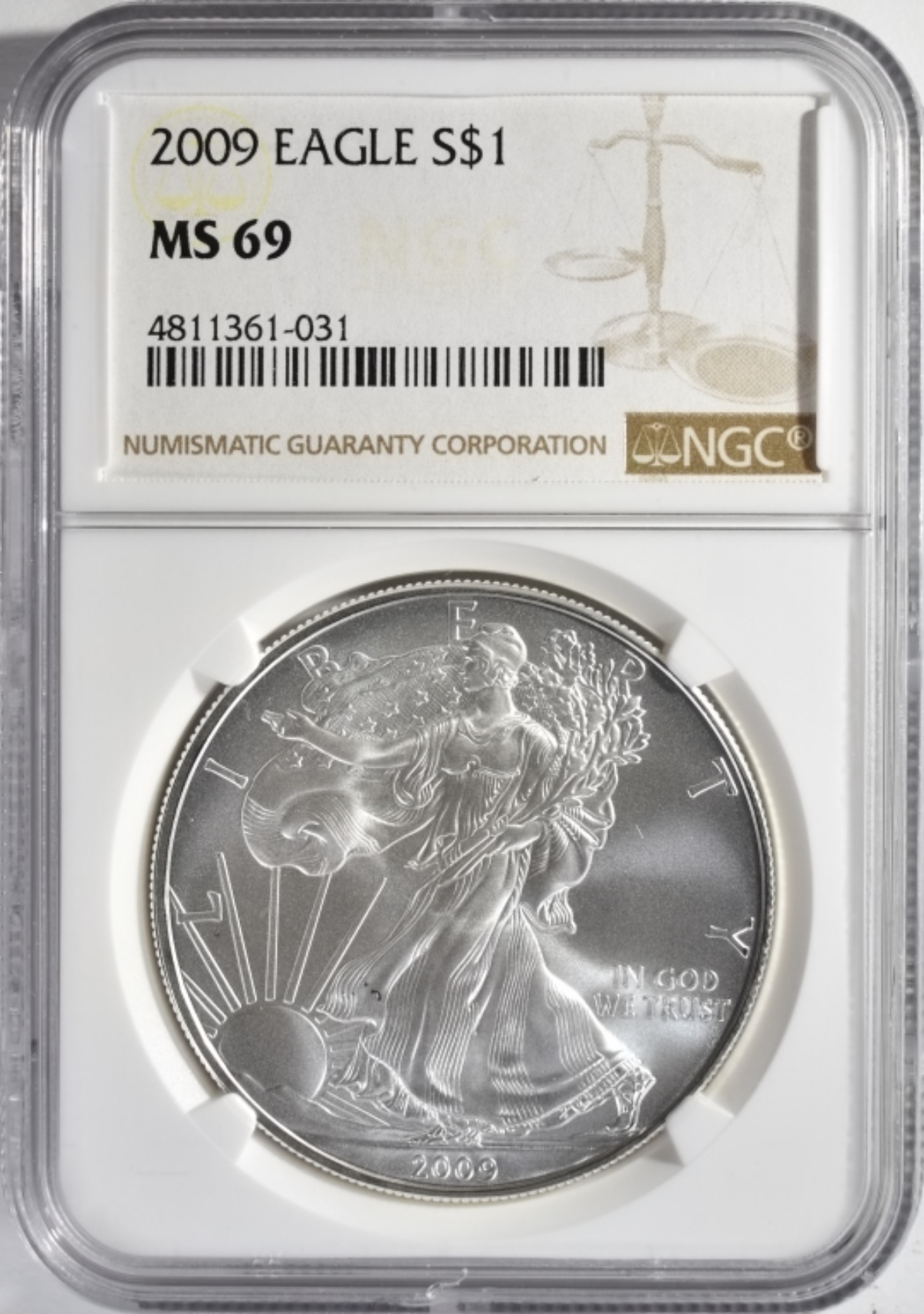 2009 Silver Eagle MS69 NGC