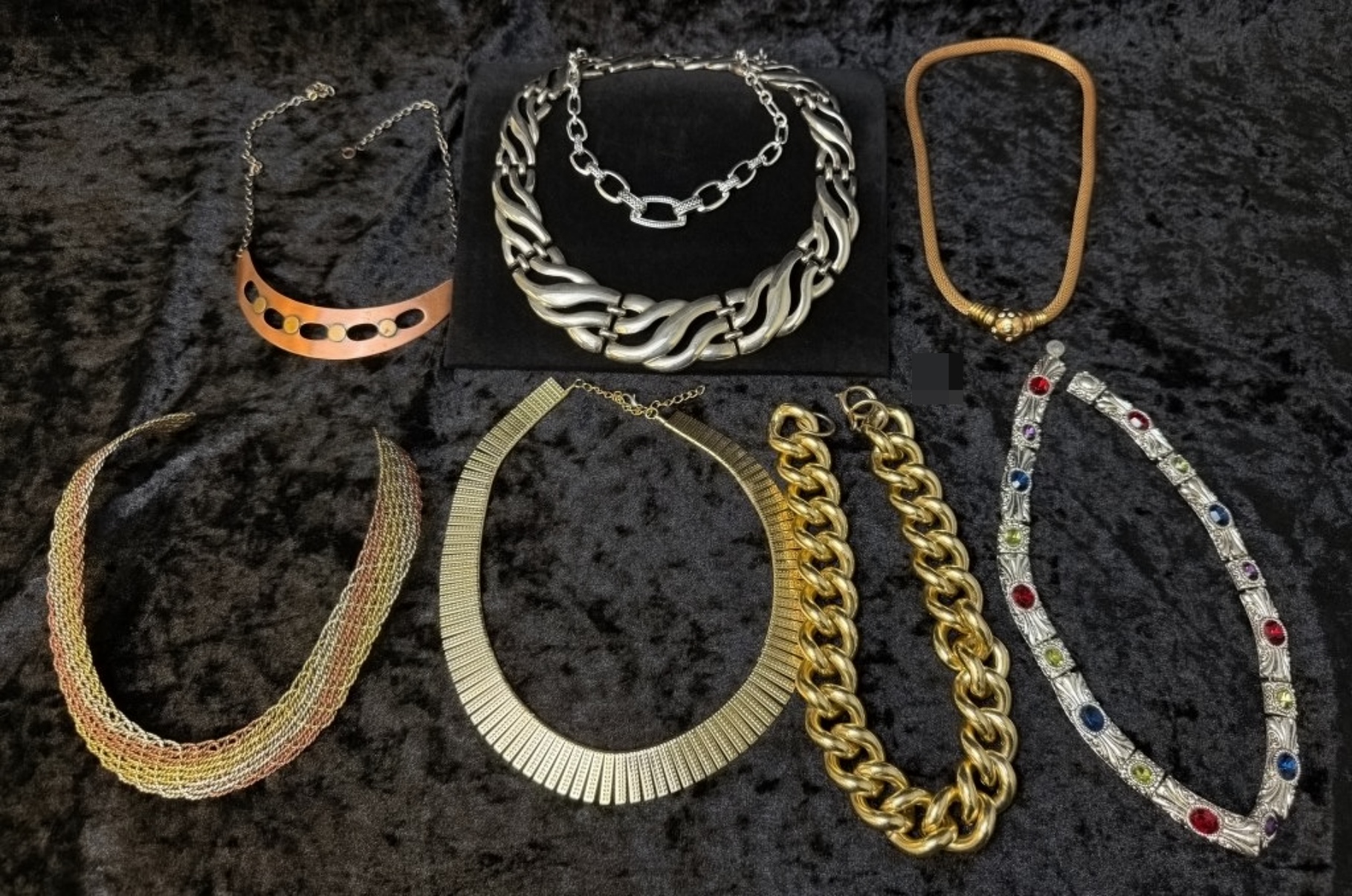 Mixed Chunky Statement Necklaces, 7 Pc