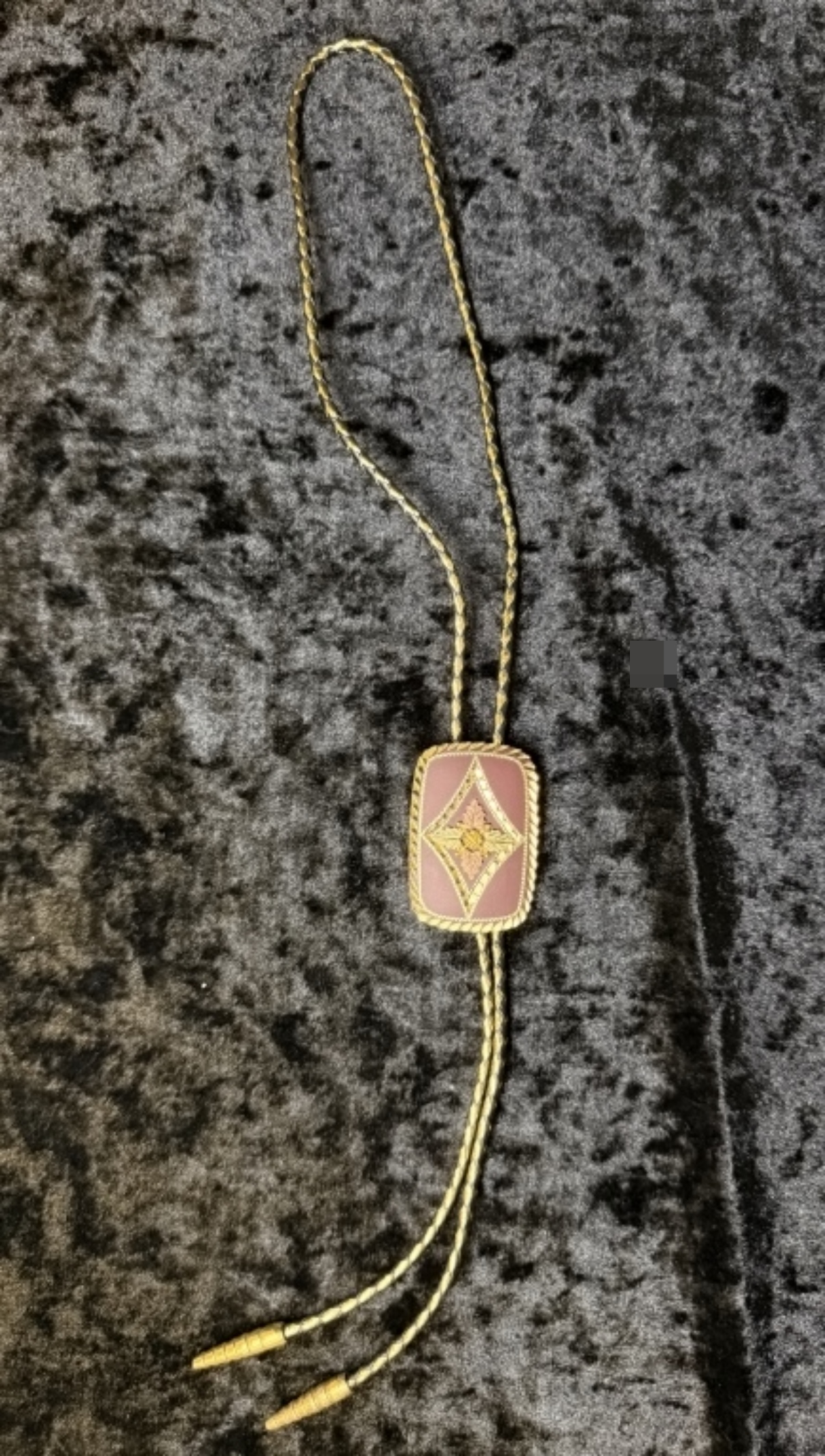 Texas Bolo Tie, Gold-Tone, Braided Cord