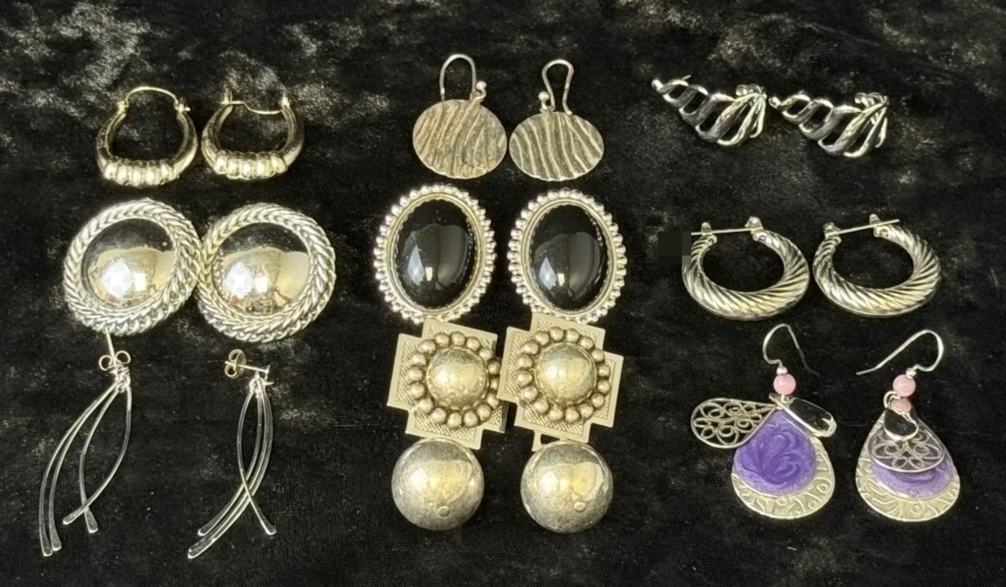 Costume Earring Lot, 9 Pairs
