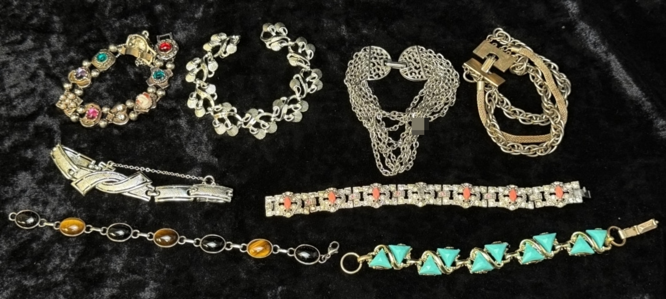 Silver Toned Bracelets, 8