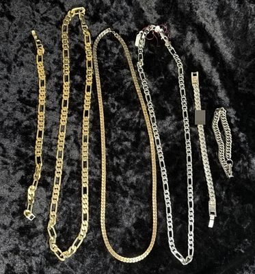 Gold & Silver-Tone Chains, 6. 3 necklaces, 3 bracelets